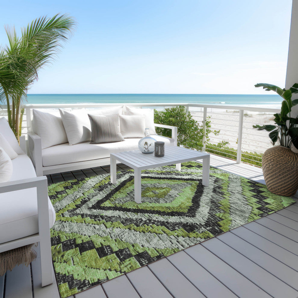 Machine Washable Indoor/Outdoor Chantille ACN1890 Aloe 9' x 12' Rug