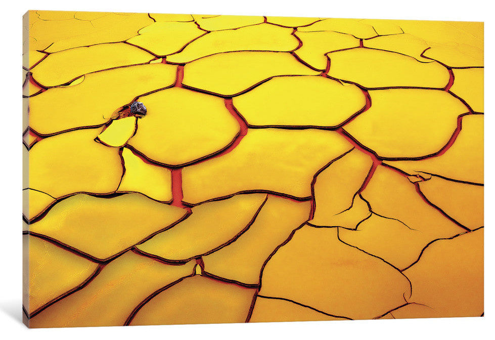 "Yellow Ground Red Heart" by E. de Juan, 18x12x1.5