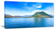 "Lugano Lake Ticino Panorama" Seashore Canvas Art, 32"x16"