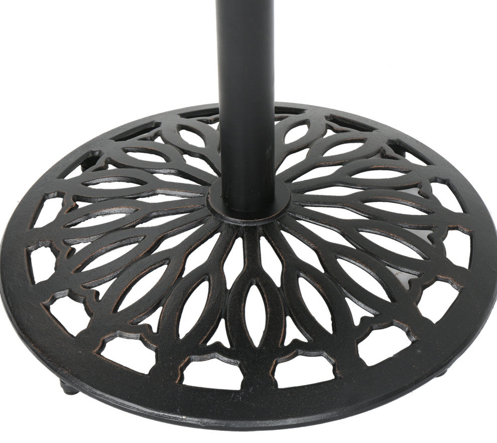 GDF Studio Arianna Outdoor Aluminum Bar Set With Patina Copper Finish, 5 Piece Set