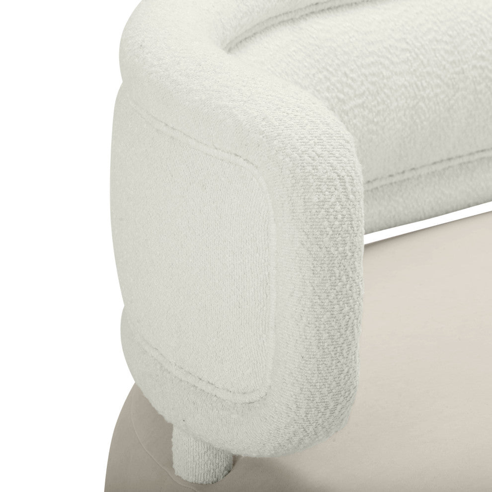 Tischa Velvet Sofa, Cream, Grey