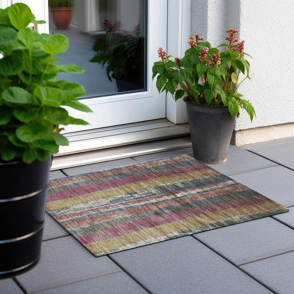 Machine Washable Indoor/Outdoor Chantille ACN1910 Blush 1'8" x 2'6" Rug