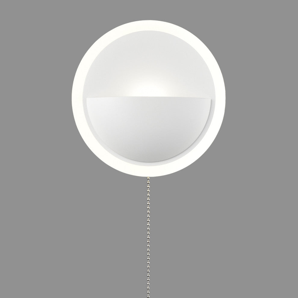 Simple Round Acrylic LED Wall Sconce 8.5W-4000K With Pull Chain Switch