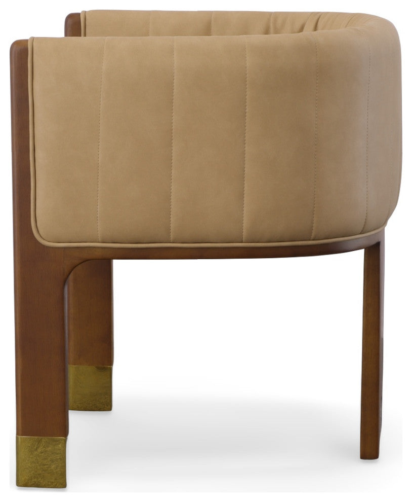 Modrest Elati Tan Vegan Leather Dining Chair