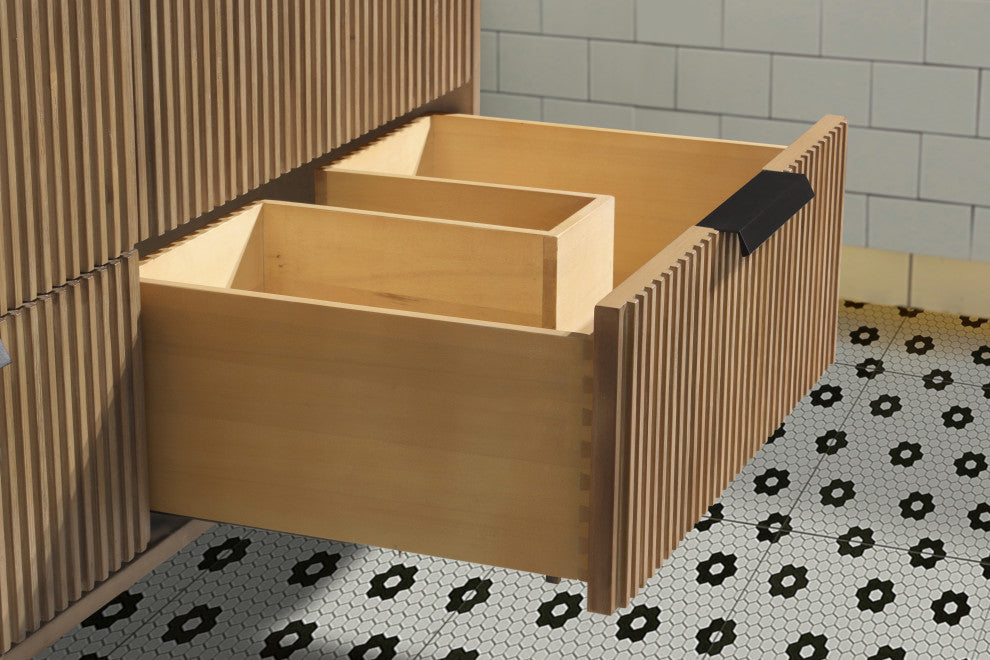 Ari Kitchen and Bath San Diego Bath Vanity, Weathered Fir, 55", Floating