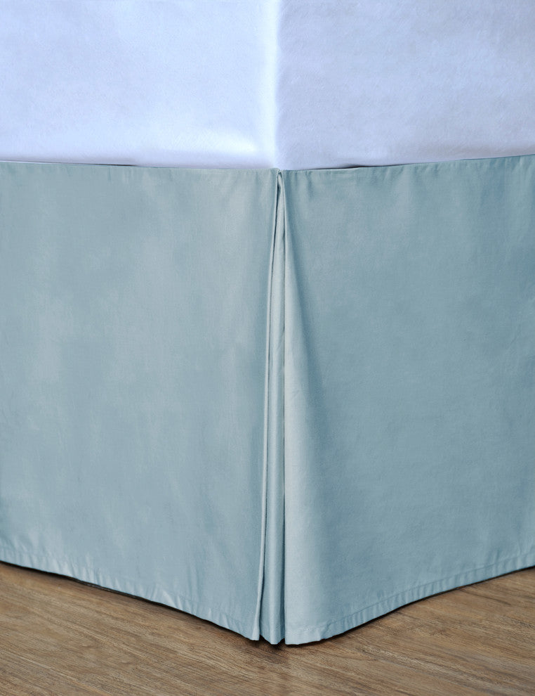 Cottonpure Colors Sustainable Cotton Bed Skirt, Blue, Queen