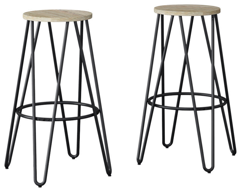 Simeon 30 inch Metal Bar Stool with Wood Seat