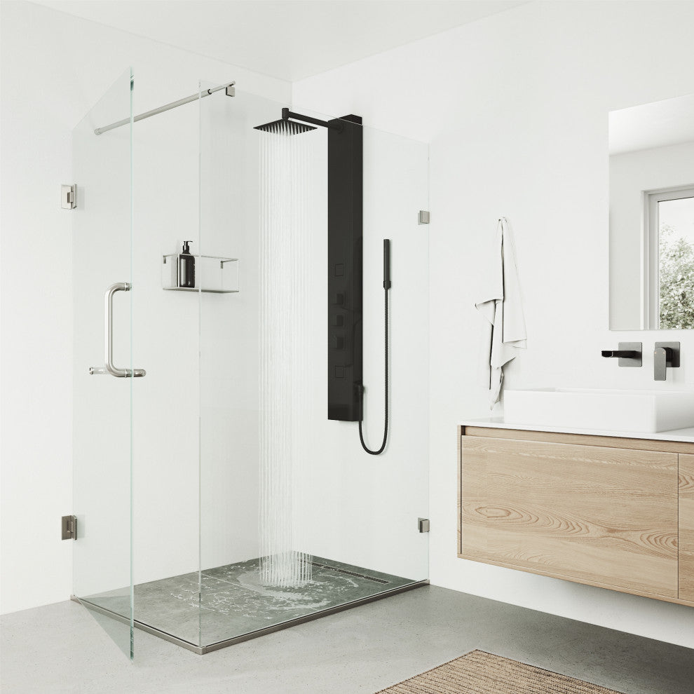 VIGO Rector 2-Jet Shower Panel with Shower Head, Matte Black