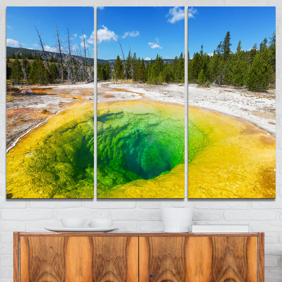 "Morning Glory Pool Close-up" Photo Canvas Print, 3 Panels, 36"x28"