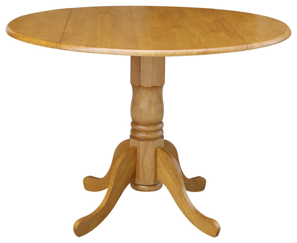 42 in. Dual Drop Leaf Table with 4 Slat Back Dining Chairs