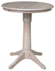 30" Round Top Pedestal Table, Washed Gray Taupe