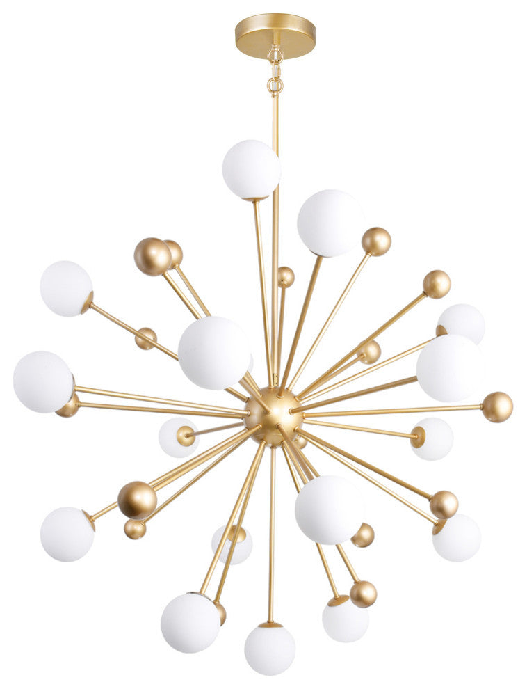 Element 17 Light Chandelier With Sun Gold Finish