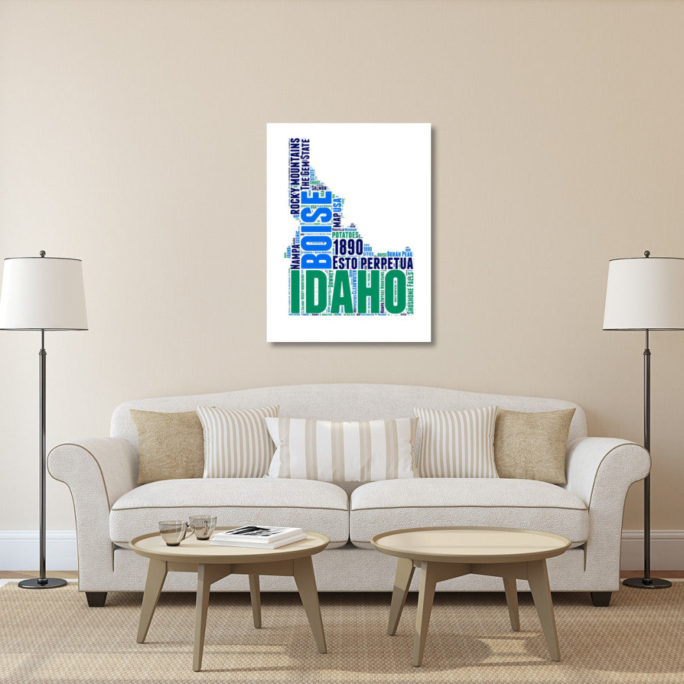 "Idaho Word Cloud Map" Fine Art Print