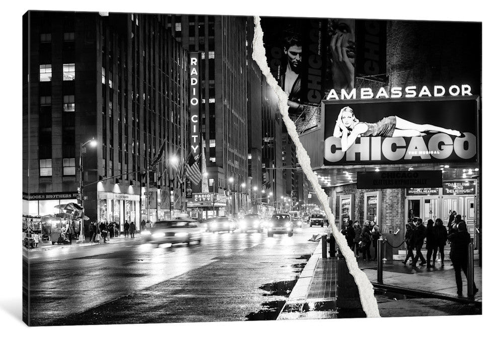 "Dual Torn Series Nightlife in Manhattan" by Philippe Hugonnard, 26x18x1.5