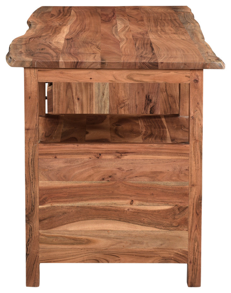 Stafford 2-piece Live Edge Solid Wood Desk Set