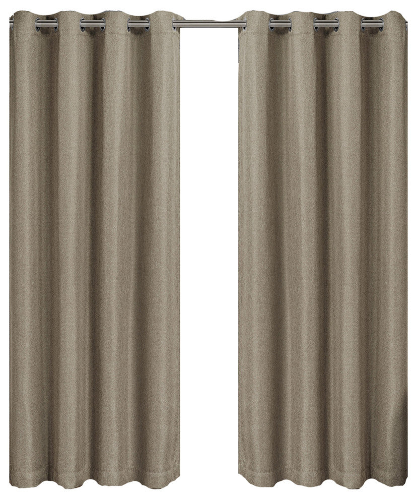Gulfport Faux Linen Blackout Weave Panels, Beige, 52"x96" Single