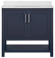 Ove Decors Vegas Single Sink Bathroom Vanity Set With Countertop, White, Midnight Blue, 36"