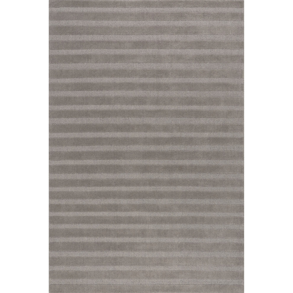 Vestry Striped Wool Area Rug, Bark 6' x 9'
