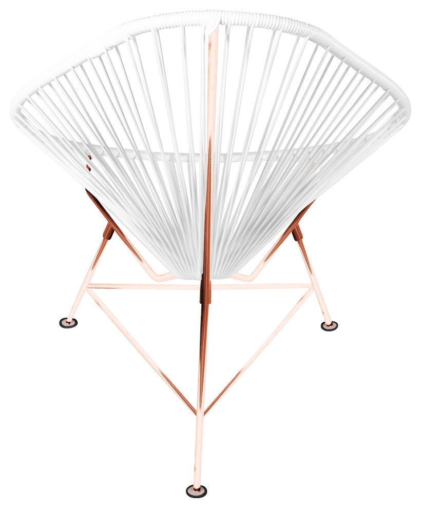 Junior Indoor/Outdoor Handmade Acapulco Chair, White Weave, Copper Frame
