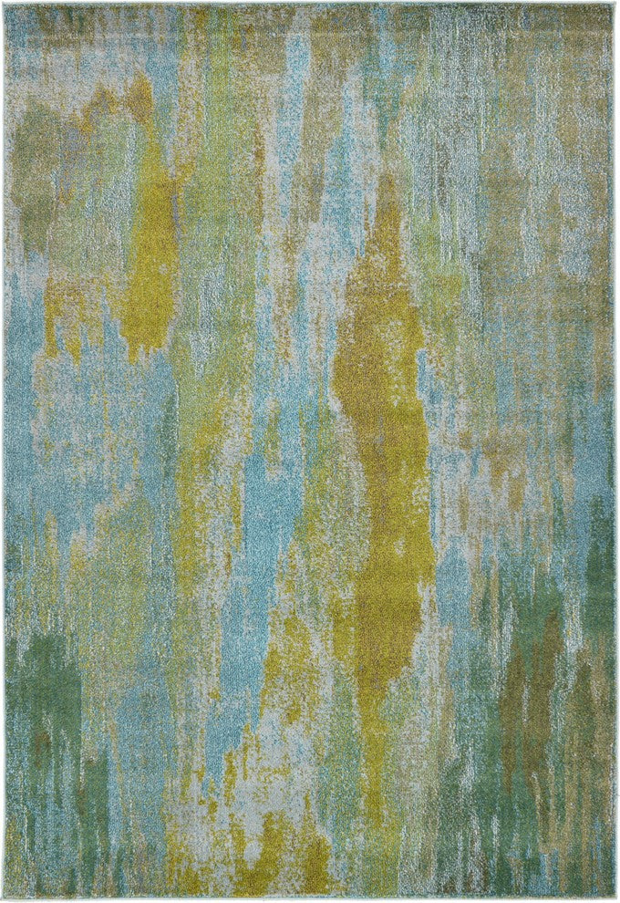 Unique Loom Turquoise Jardin Lilly 6' 0 x 9' 0 Area Rug