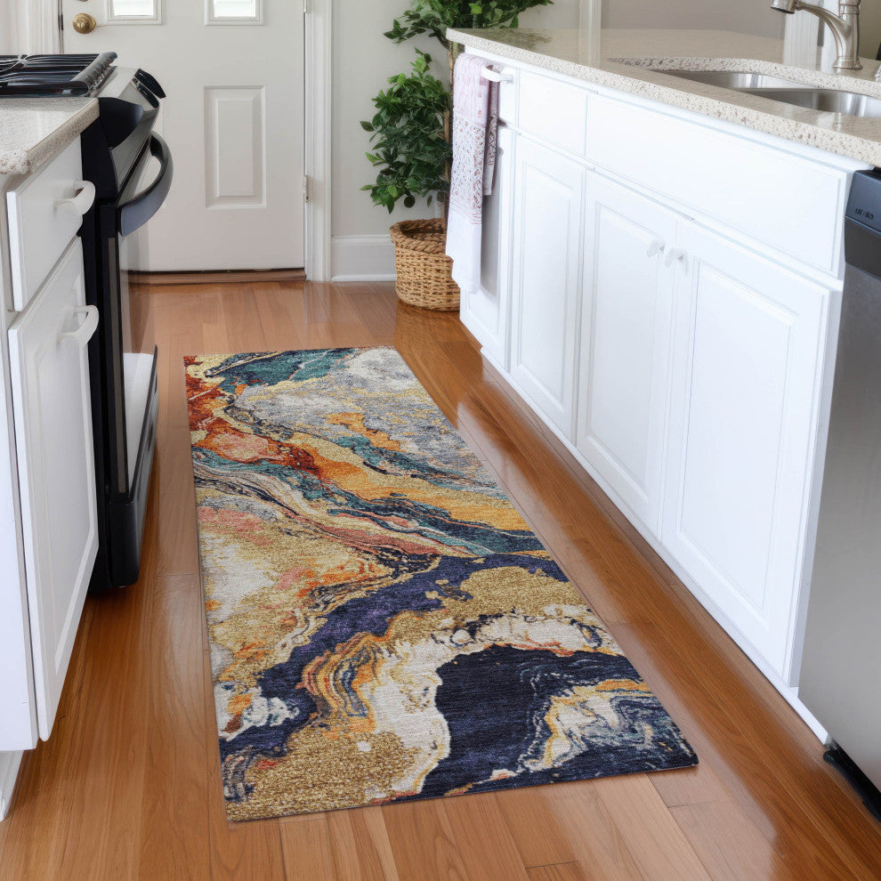 Machine Washable Indoor/Outdoor Chantille ACN1908 Linen 2'3" x 7'6" Runner Rug