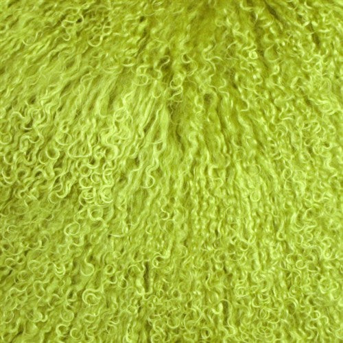 Genuine Mongolian Sheepskin Throw Pillow with Insert (16+ Colors), Green