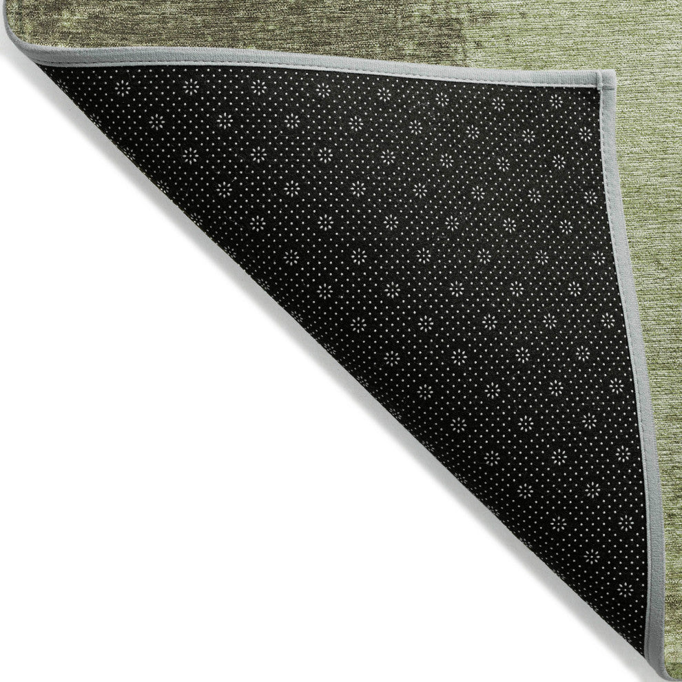 Machine Washable Indoor/Outdoor Chantille ACN1902 Olive 8' x 8' Round Rug