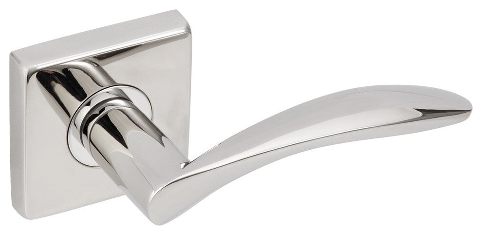 Crest Lever, Tubular Privacy, Polished Stainless Steel, 2-3/4" Backset