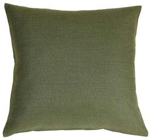 Pillow Decor - Tuscany Linen 18 x 18 Throw Pillows, Fig Green