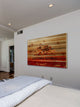 "Cali" Print on Natural Pine Wood, 36"x24"