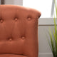 GDF Studio Donna Plush Modern Tufted Accent Chair, Orange/Natural