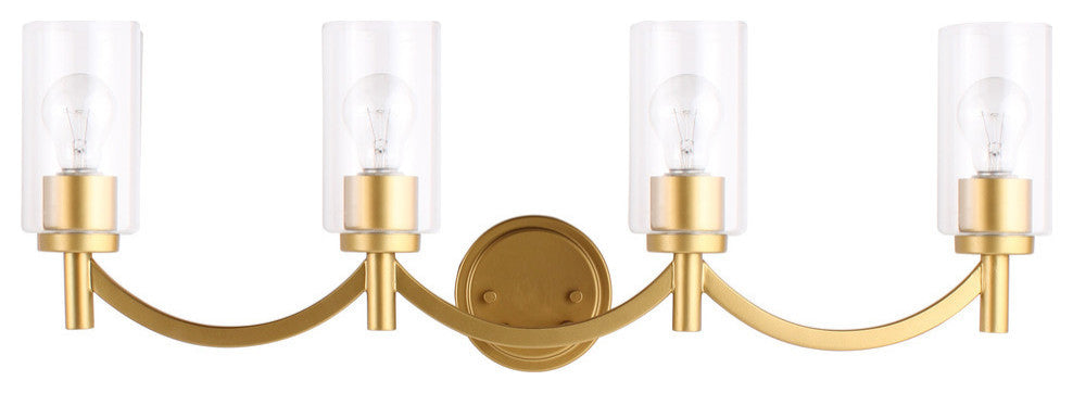 Devora 4-Light Bathroom Vanity Fixture, Antique Gold