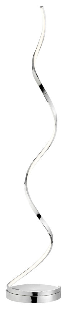 Modern Spiral Dimmable Integrated Led Floor Lamp, Chrome