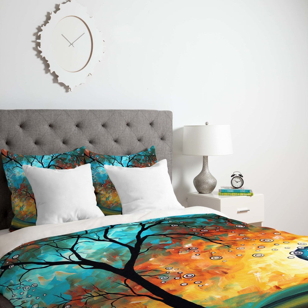 Deny Designs madart inc Aqua Burn Duvet Cover - Lightweight