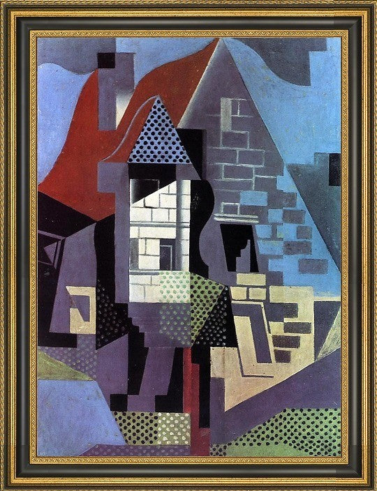 Juan Gris Landscape at Beaulieu - 18" x 27" Framed Premium Canvas Print