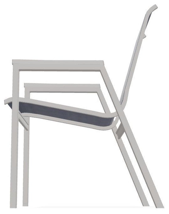 Bazza Sling Stackable Outdoor Dining Chair, Collect Indigo/Warm Gray