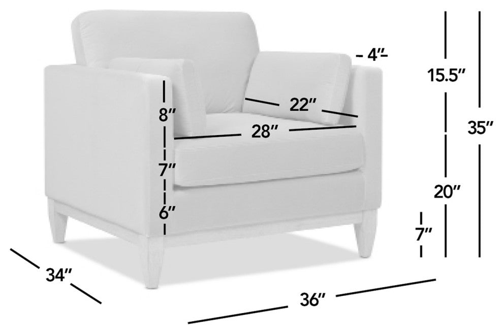 Knox 36" Modern Farmhouse Arm Chair, Burnt Orange Performance Velvet