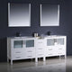 Torino 84" White Modern Double Sink Bathroom Vanity, Faucet FFT9161CH