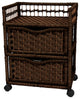 23" Natural Fiber Chest of Drawers on Wheels, Mocha