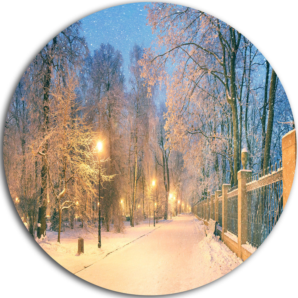 Path In Mariinsky Garden, Landscape Photo Round Wall Art, 38"