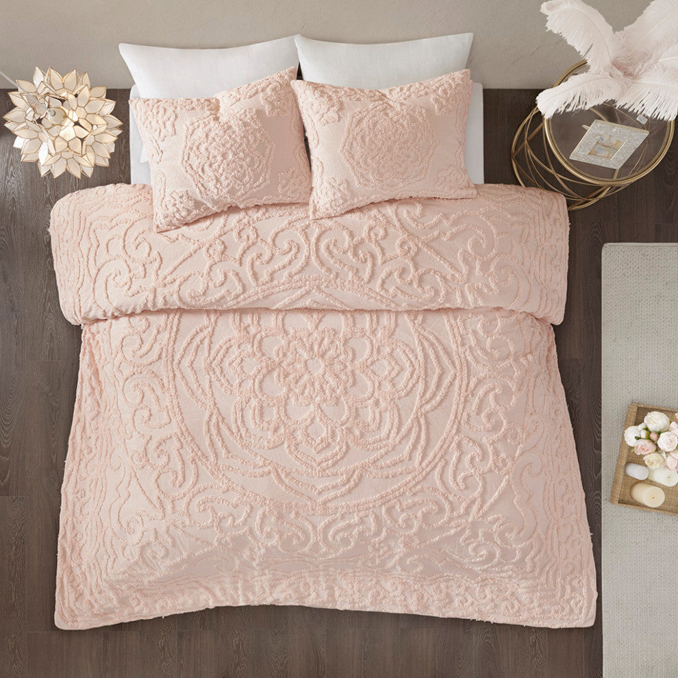 Madison Park Laetitia 3-Piece Tufted Cotton Chenille Medallion Comforter Set