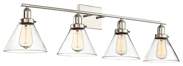 Drake 4 Light Bath Bar, Polished Nickel