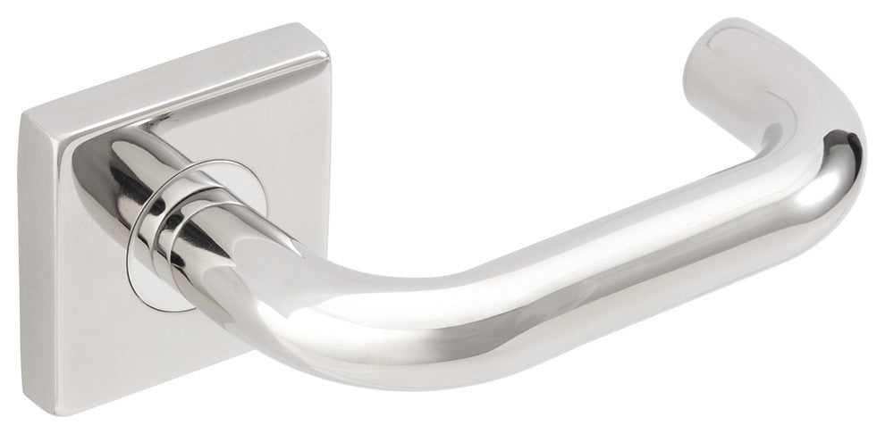 Munich Lever, Tubular Passage, Backset, Polished Stainless Steel, 2-3/4" Backset