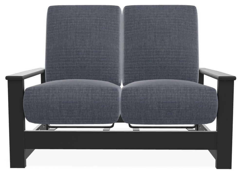 Leeward Deep Seat Outdoor Loveseat with Hidden Motion, Proven Denim/Graphite