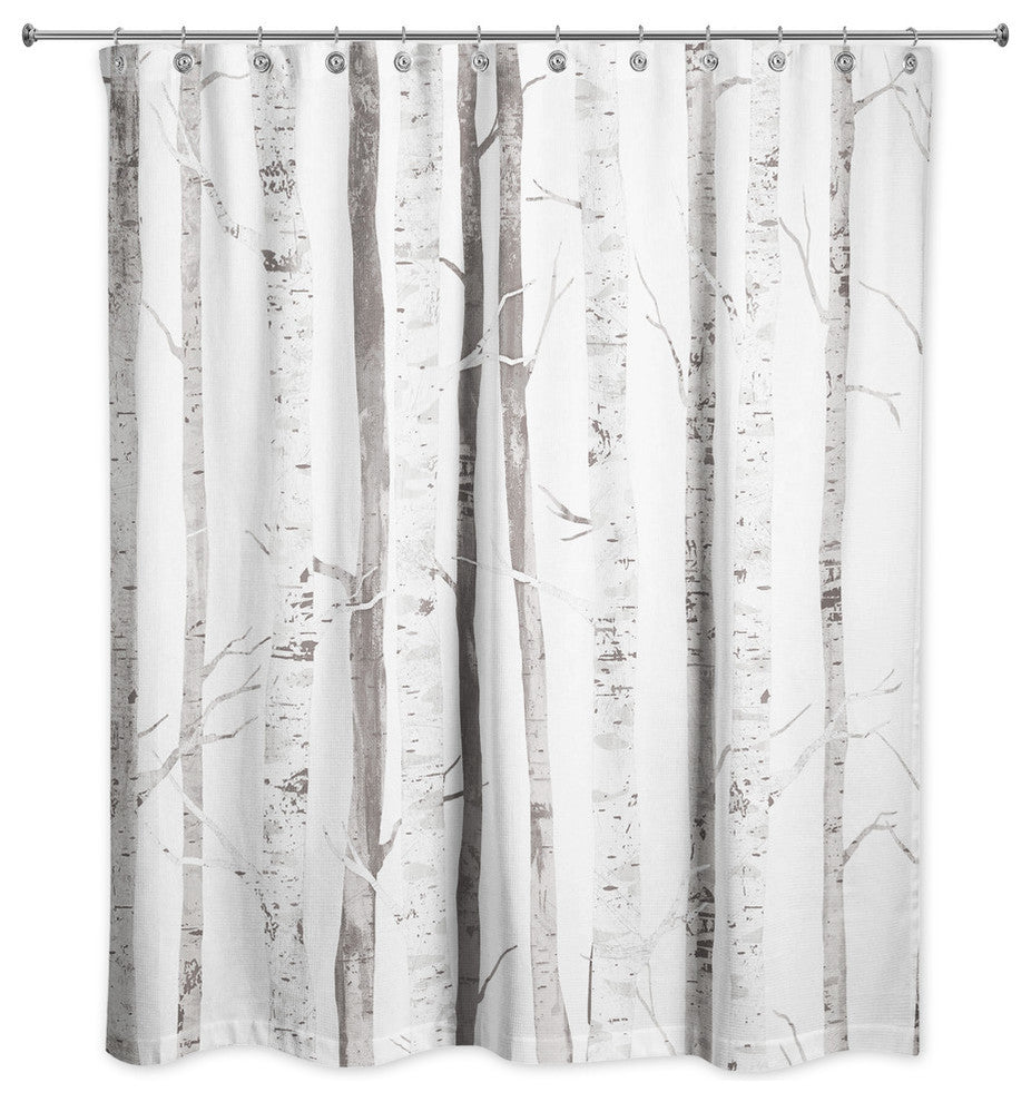 White Birch Trees 71x74 Shower Curtain