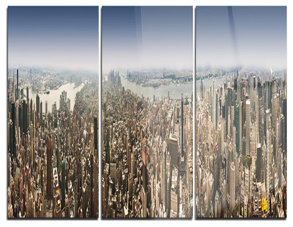"NYC 360 Degree Panorama" Photography Metal Wall Art, 3 Panels, 36"x28"