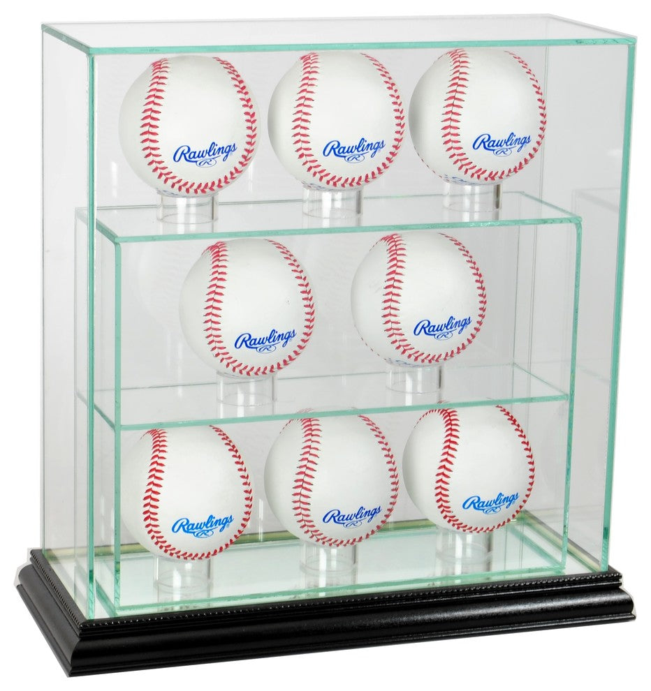 8 Upright Glass Display Case, Black