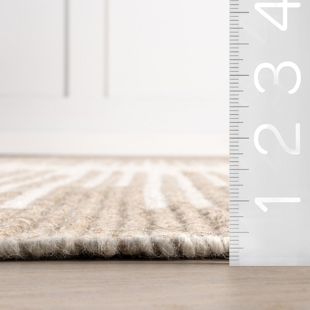 Drift Reversible Wool Area Rug, Natural 5' x 8'