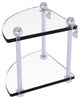 Two-Tier Corner Glass Shelf, Polished Chrome