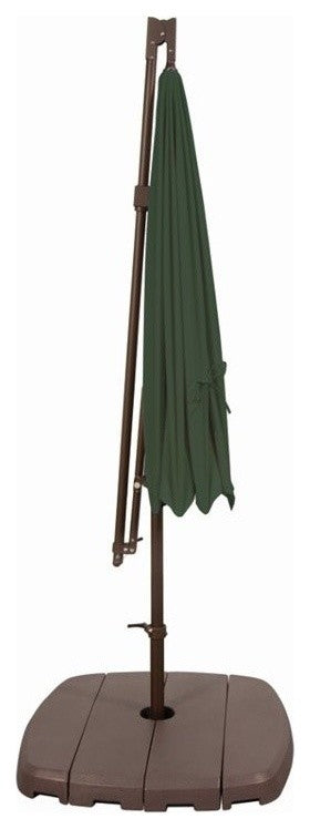 10' Round Polyester Cantilever Umbrella, Horizontal Tilt, Forest Green